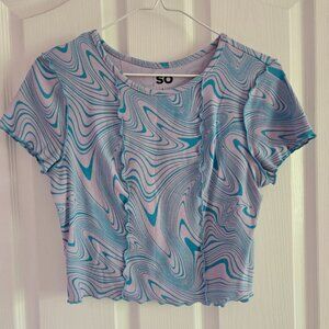 Size large blue and purple top